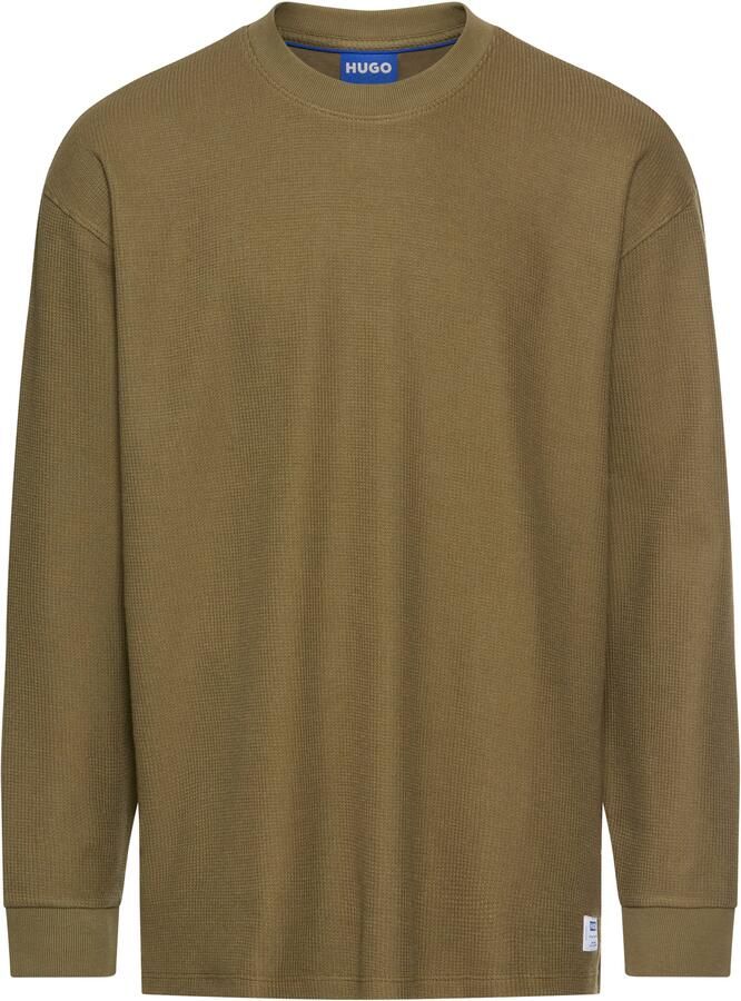 HUGO Blue Shirt met lange mouwen Nuwolo met logo-badge