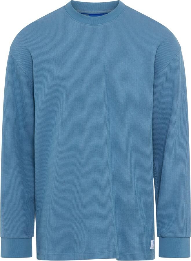 Hugo Blue Regular fit sweatshirt van katoenmix model 'NUWOLO'