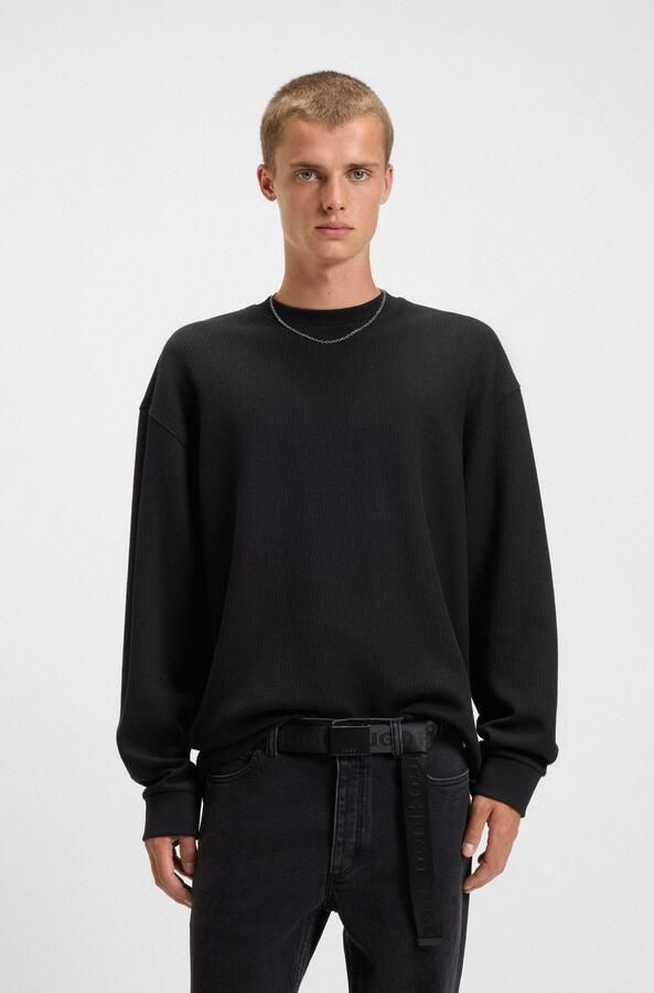 Hugo Blue Regular fit sweatshirt van katoenmix model 'NUWOLO' - Foto 6