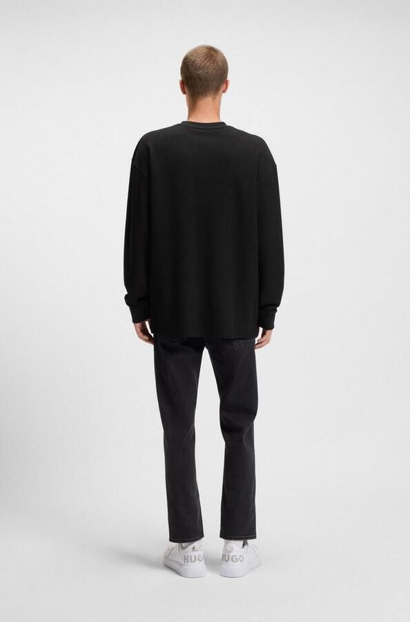 Hugo Blue Regular fit sweatshirt van katoenmix model 'NUWOLO' - Foto 5