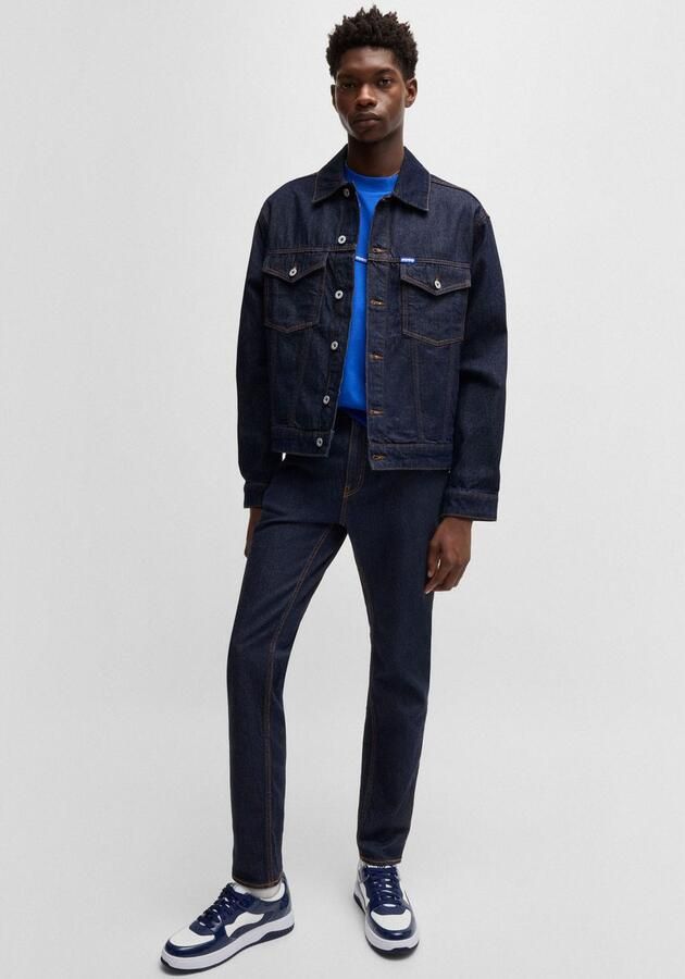 HUGO Blue Slim fit jeans Ash met stone-washed-finish - Foto 5