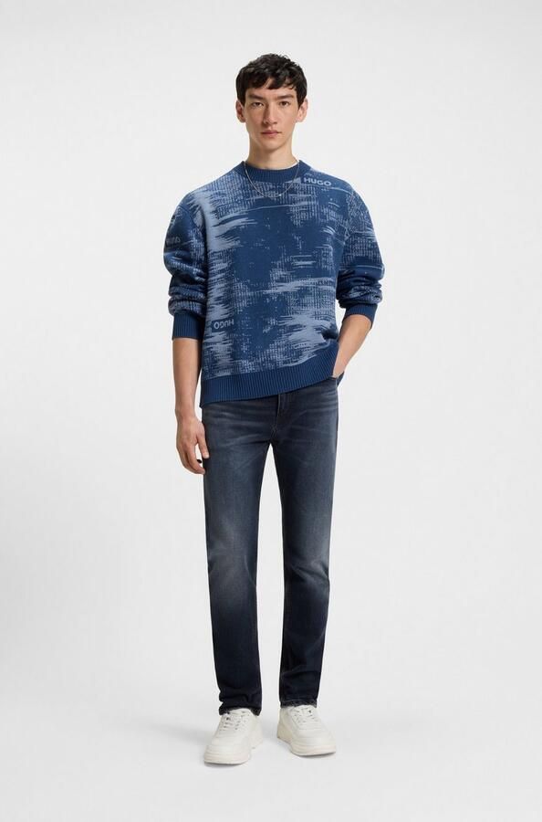 HUGO Blue Slim fit jeans Ash met stone-washed-finish - Foto 4