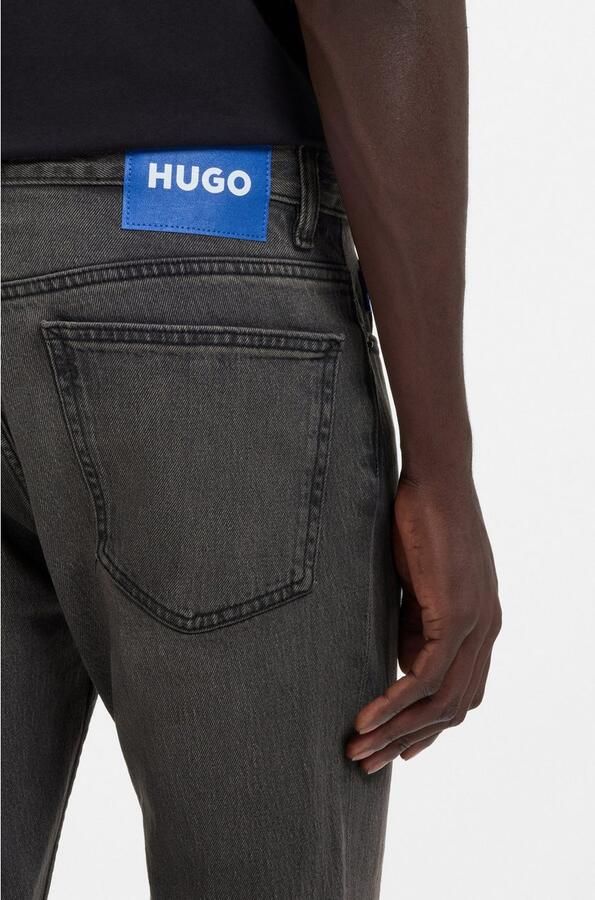 HUGO Blue Slim fit jeans Ash met stone-washed-finish - Foto 4