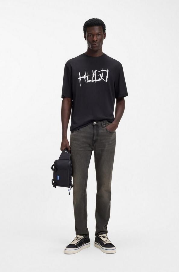 HUGO Blue Slim fit jeans Ash met stone-washed-finish - Foto 5