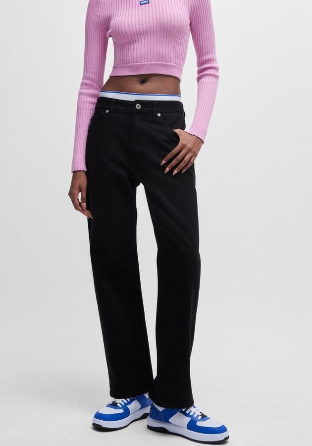 OTTO HUGO Blue Straight jeans Elyah Straight fit jeans met hoge taille lange lengte 36 - Foto 12