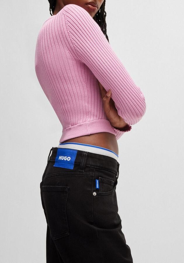 OTTO HUGO Blue Straight jeans Elyah Straight fit jeans met hoge taille lange lengte 36 - Foto 5