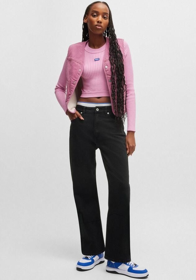 OTTO HUGO Blue Straight jeans Elyah Straight fit jeans met hoge taille lange lengte 36 - Foto 4