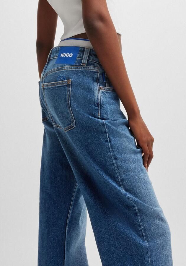 HUGO Blue Straight jeans Elyah Straight fit jeans met hoge taille lange lengte 36 - Foto 3