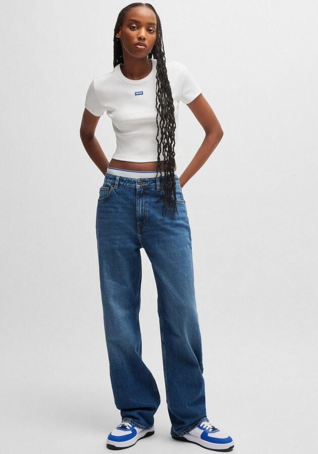 HUGO Blue Straight jeans Elyah Straight fit jeans met hoge taille lange lengte 36 - Foto 4