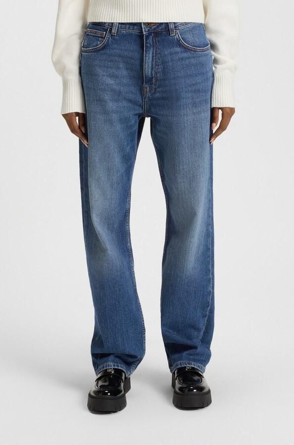 HUGO Blue Straight jeans Elyah Straight fit jeans met hoge taille lange lengte 36 - Foto 10