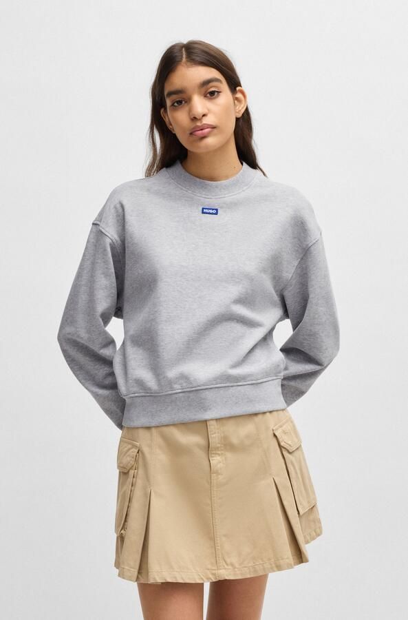Hugo Blue Sweatshirt met labeldetail model 'Delessa' - Foto 6