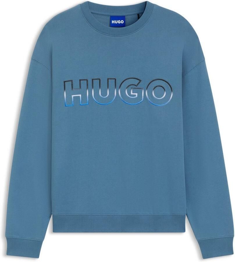 HUGO Blue Sweatshirt Nogocrew Ronde hals regular fit logoprint