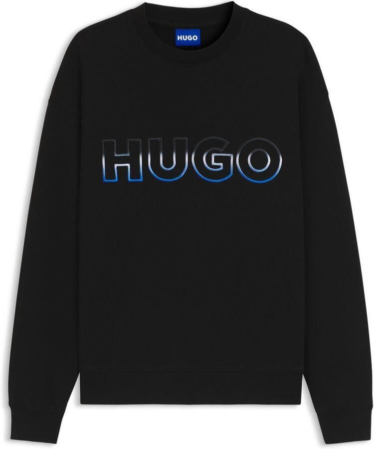 HUGO Blue Sweatshirt Nogocrew Ronde hals regular fit logoprint