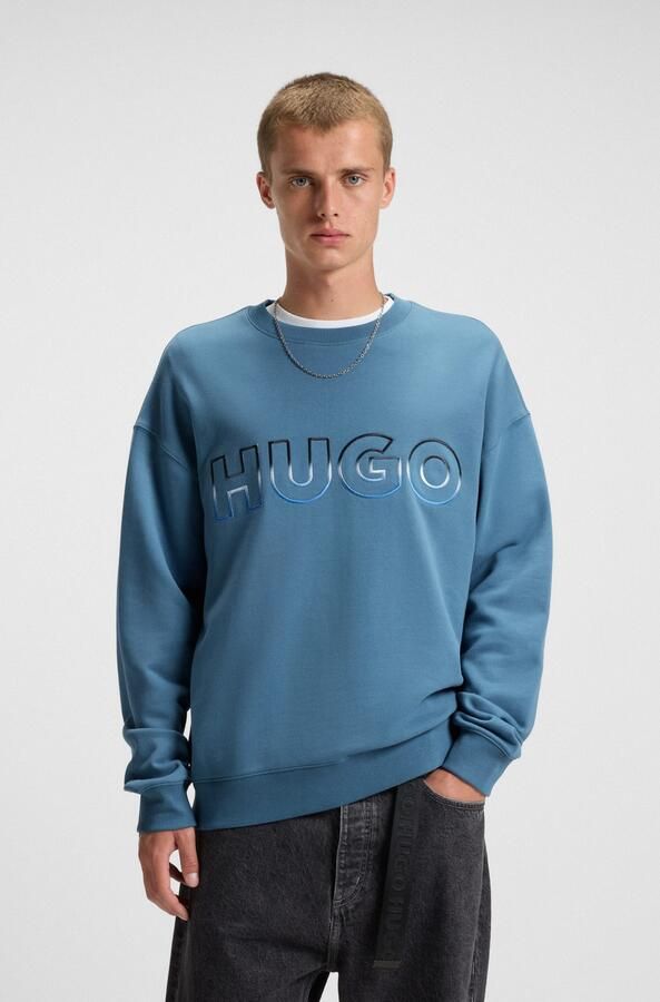 HUGO Blue Sweatshirt Nogocrew Ronde hals regular fit logoprint - Foto 4
