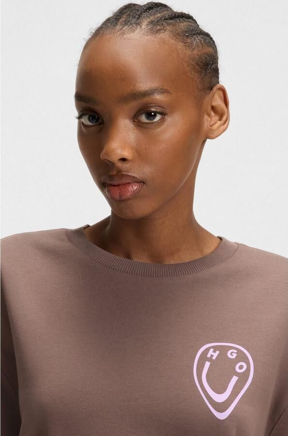 HUGO Blue Sweatshirt Oversized crew Ronde hals met print - Foto 8