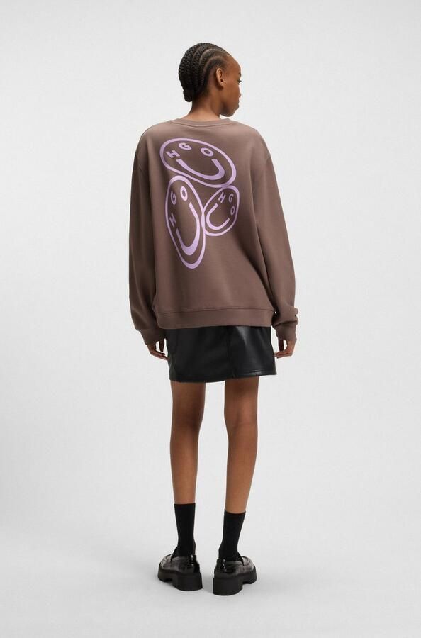 HUGO Blue Sweatshirt Oversized crew Ronde hals met print - Foto 4