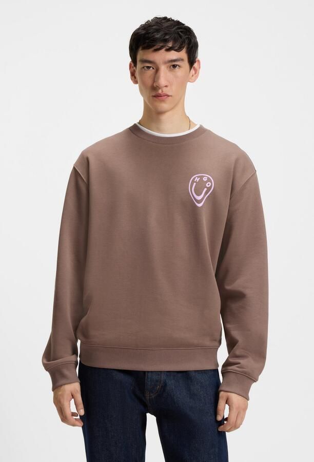 HUGO Blue Sweatshirt Oversized crew Ronde hals met print - Foto 2