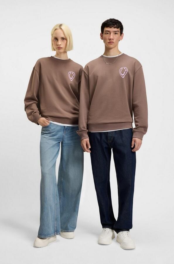 HUGO Blue Sweatshirt Oversized crew Ronde hals met print - Foto 6