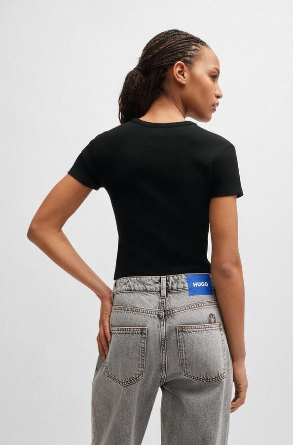 Hugo Blue Kort T-shirt met labelpatch model 'Baby Tee' - Foto 11