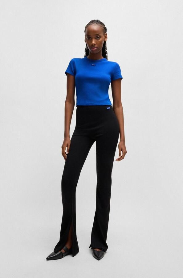 Hugo Blue Kort T-shirt met labelpatch model 'Baby Tee' - Foto 7