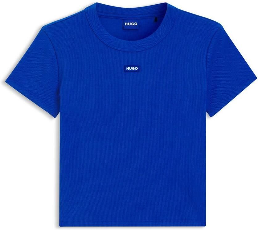 Hugo Blue Kort T-shirt met labelpatch model 'Baby Tee' - Foto 3