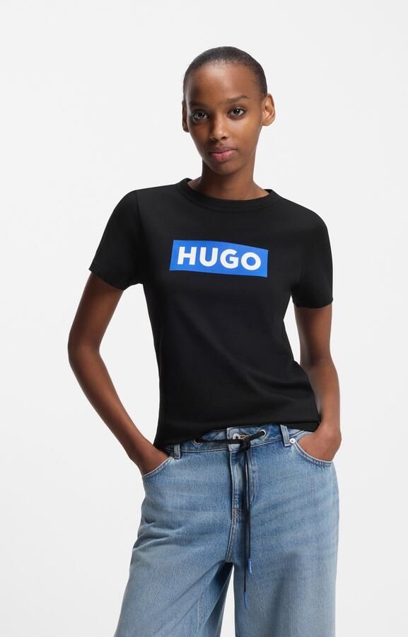 HUGO Blue T-shirt CLASSIC TEE met ronde hals logoprint - Foto 5