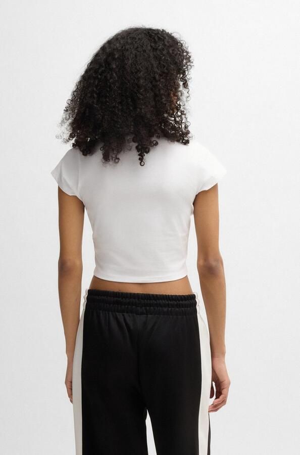 HUGO Blue T-shirt Dome met logo straat glitter ontwerp - Foto 3