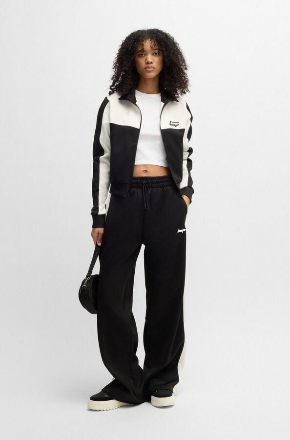 HUGO Blue T-shirt Dome met logo straat glitter ontwerp - Foto 4