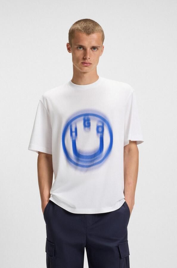 Hugo Blue T-shirt met logoprint model 'Nalax' - Foto 6