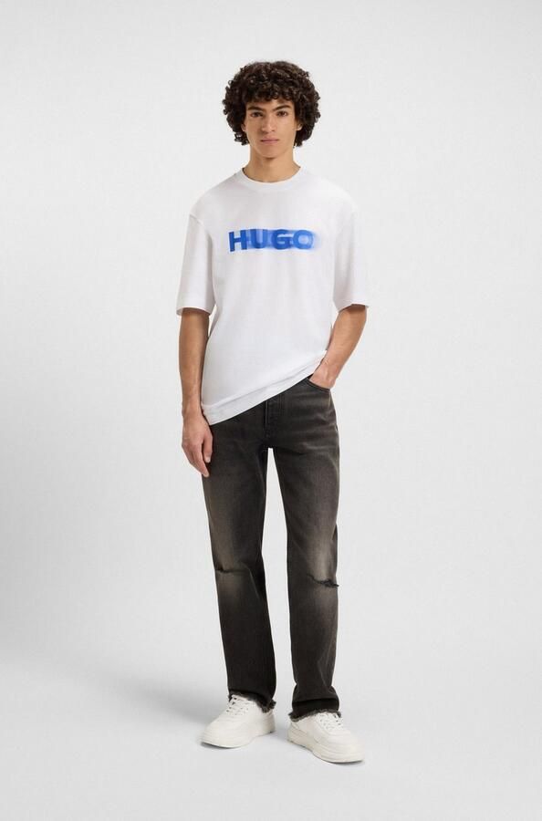 Hugo Blue T-shirt met logoprint model 'Nalax' - Foto 11