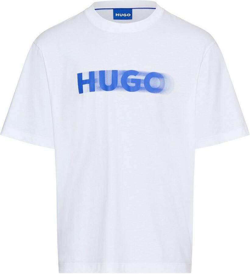 Hugo Blue T-shirt met logoprint model 'Nalax' - Foto 3