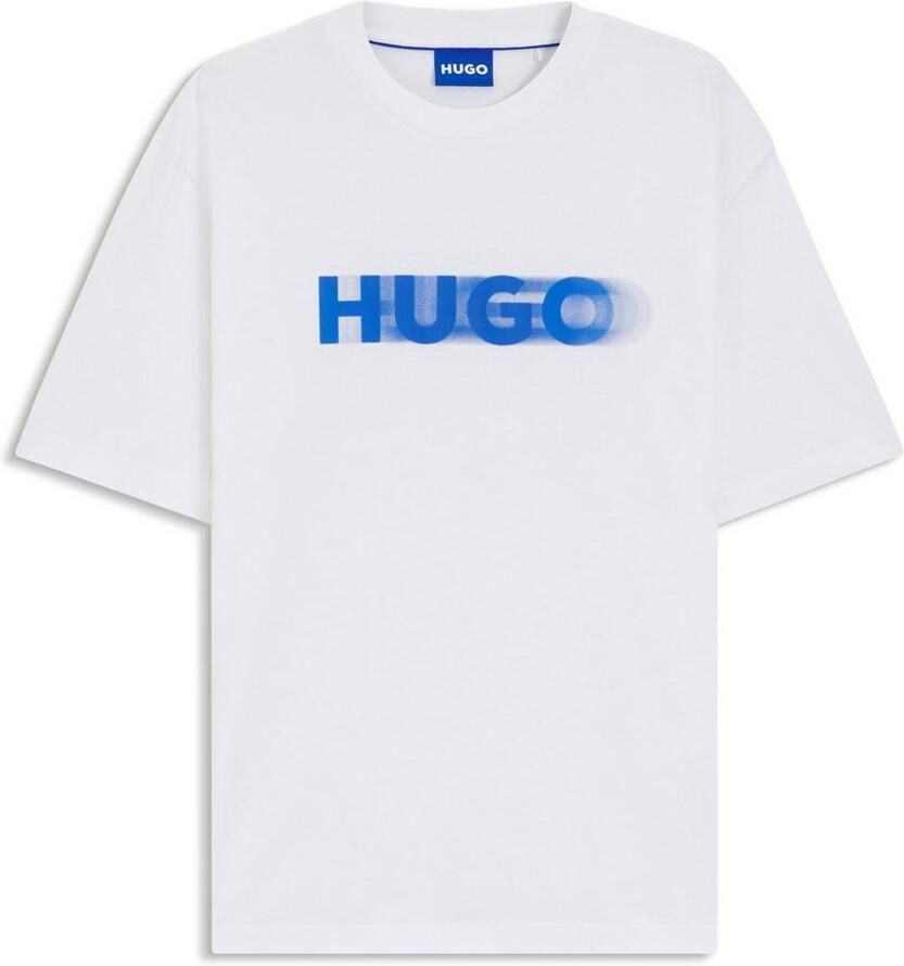 Hugo Blue T-shirt met logoprint model 'Nalax' - Foto 2