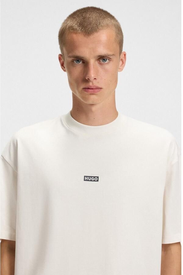 HUGO Blue T-shirt Nalono met logoprint oversized look met backprint - Foto 3