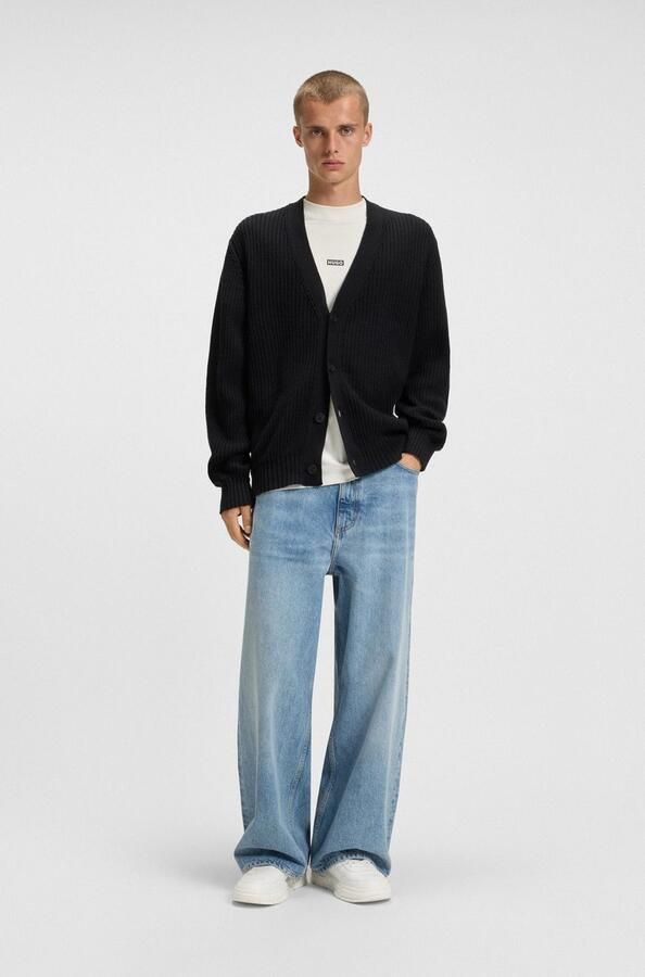 HUGO Blue T-shirt Nalono met logoprint oversized look met backprint - Foto 4