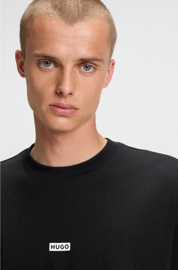 HUGO Blue T-shirt Nalono met logoprint oversized look met backprint - Foto 3