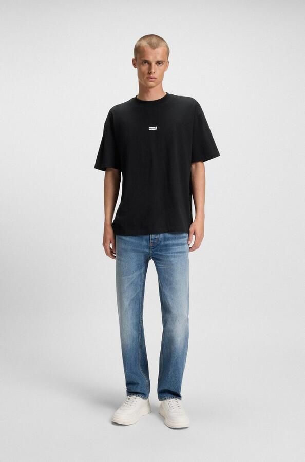 HUGO Blue T-shirt Nalono met logoprint oversized look met backprint - Foto 4