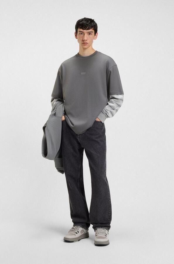 HUGO Blue T-shirt Nalono met logoprint oversized look met backprint - Foto 4