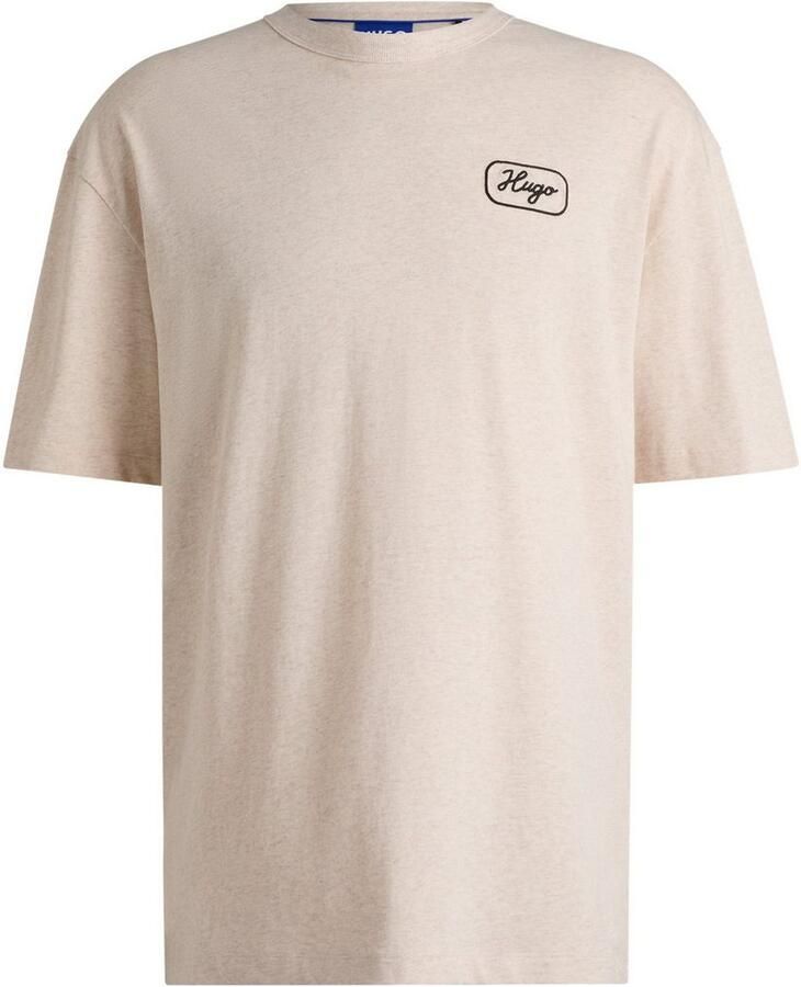 Hugo Blue T-shirt met labelstitching model 'Nampie' - Foto 2