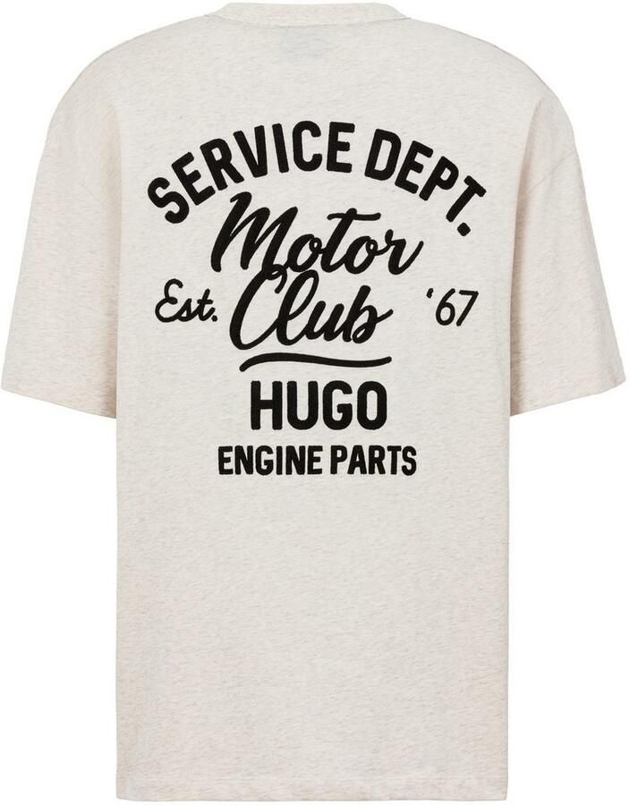 Hugo Blue T-shirt met labelstitching model 'Nampie' - Foto 4