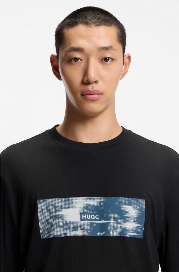 Hugo Blue Relaxed fit T-shirt van puur katoen model 'NAPOLUX' - Foto 3