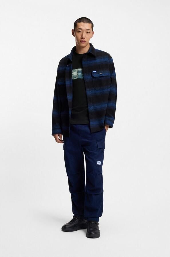 Hugo Blue Relaxed fit T-shirt van puur katoen model 'NAPOLUX' - Foto 4