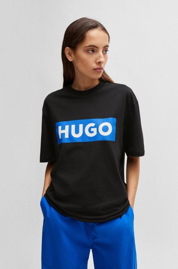 HUGO Blue T-shirt Nico met grote logo-print unisex - Foto 9
