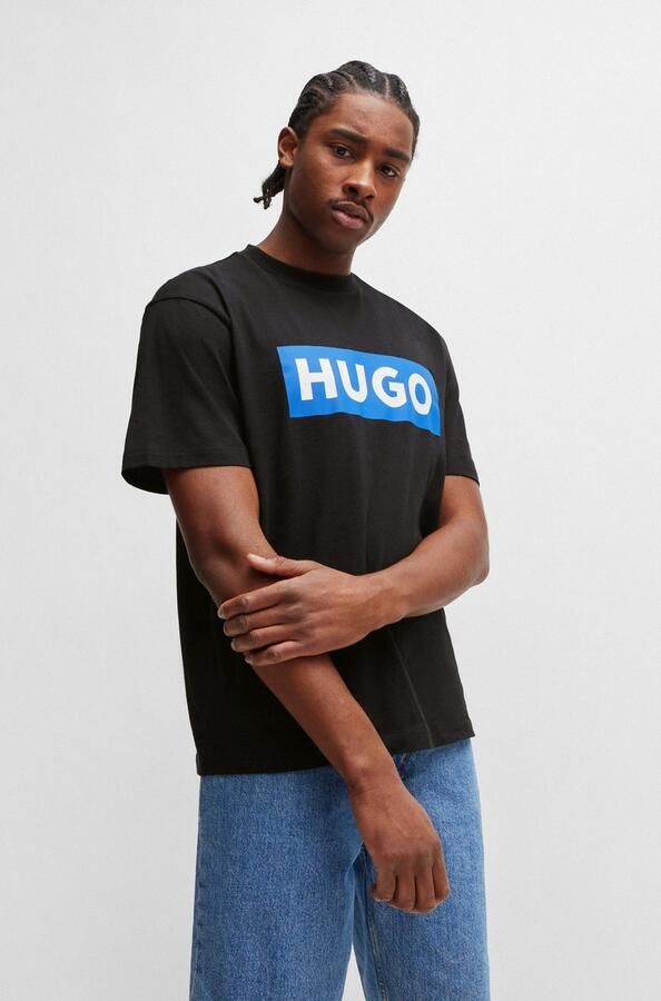 HUGO Blue T-shirt Nico met grote logo-print unisex - Foto 10