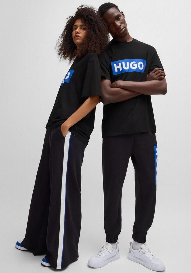 HUGO Blue T-shirt Nico met grote logo-print unisex - Foto 5