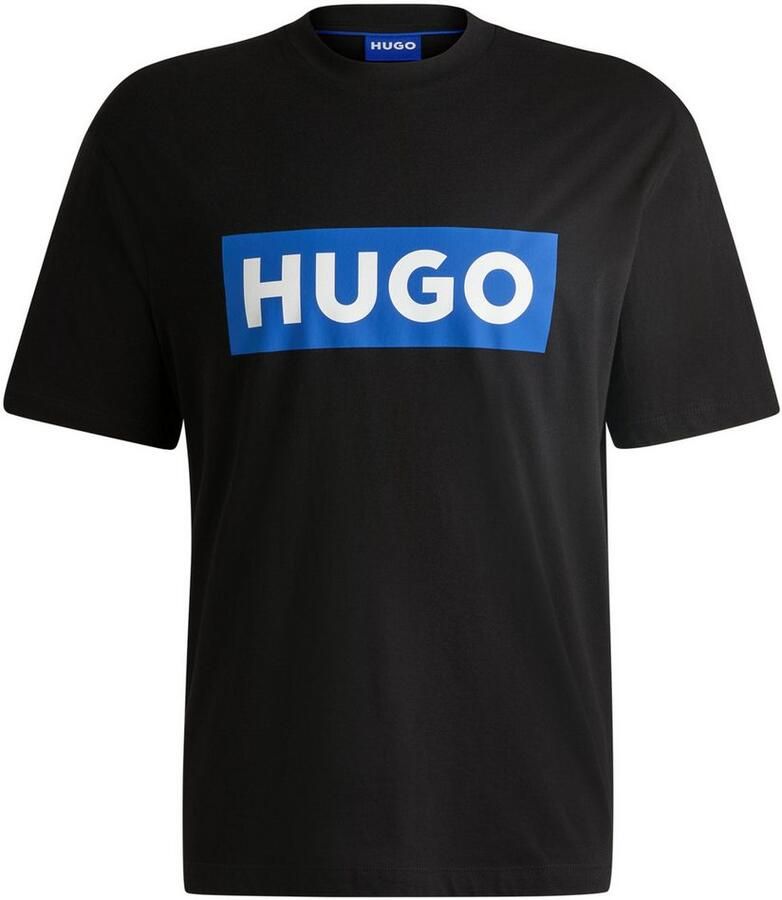 HUGO Blue T-shirt Nico met grote logo-print unisex