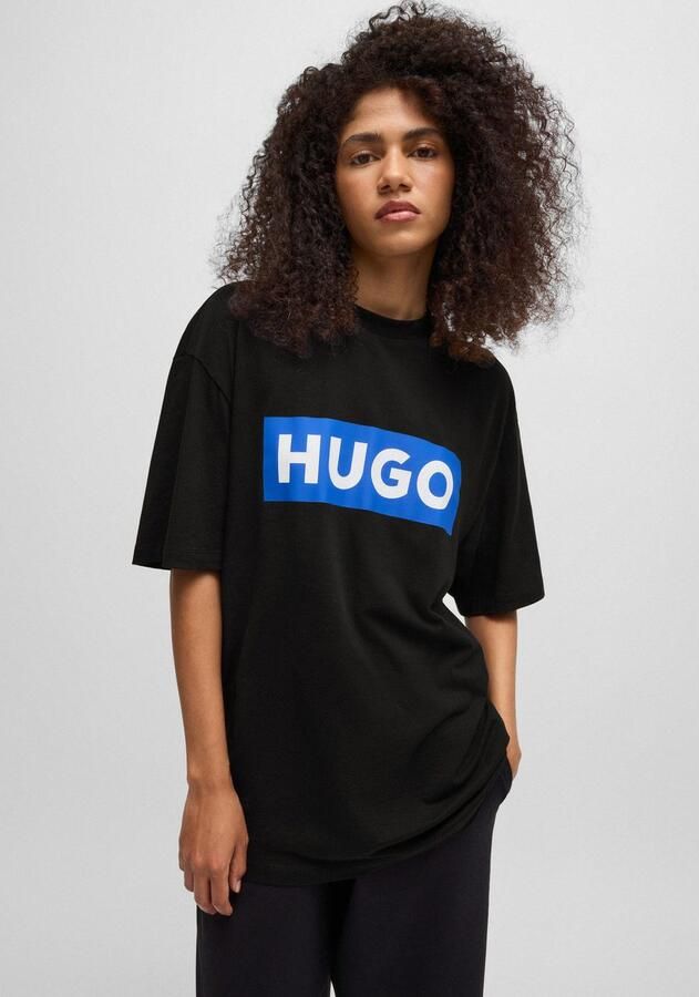 HUGO Blue T-shirt Nico met grote logo-print unisex - Foto 4