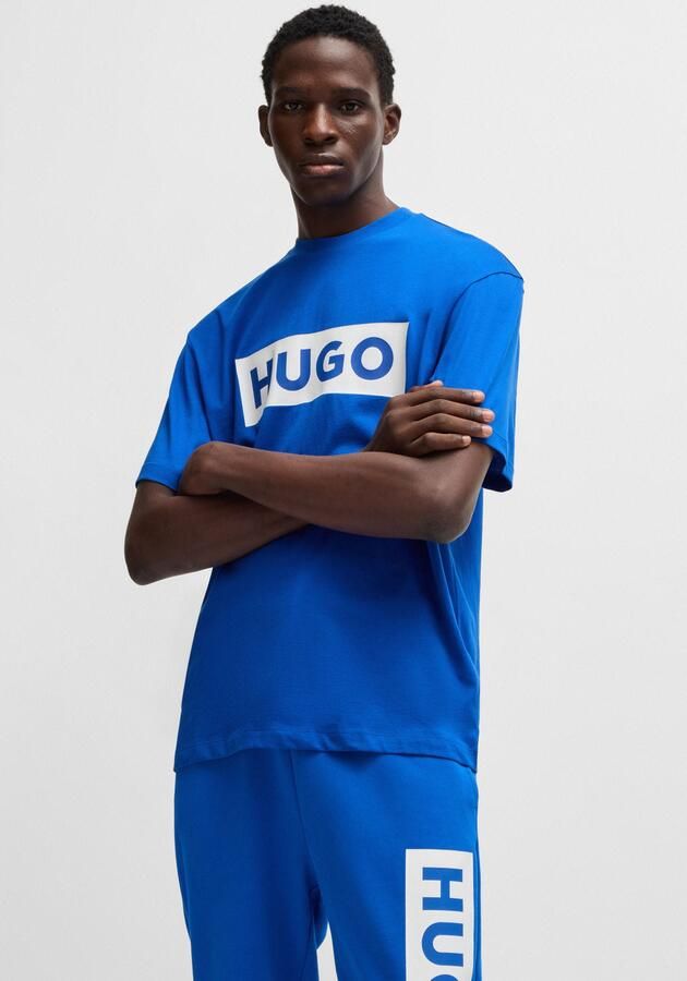 HUGO Blue T-shirt Nico met grote logo-print unisex - Foto 5