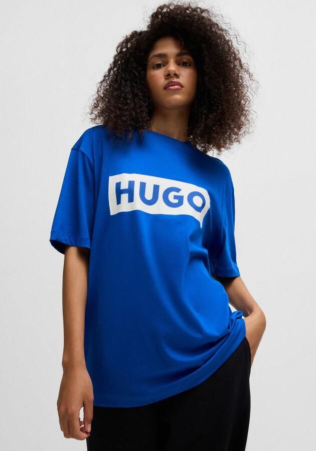 HUGO Blue T-shirt Nico met grote logo-print unisex - Foto 6