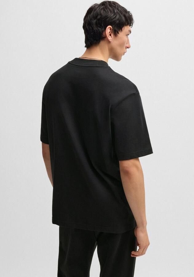 Hugo Blue T-shirt met labelstitching model 'Nieros' - Foto 5