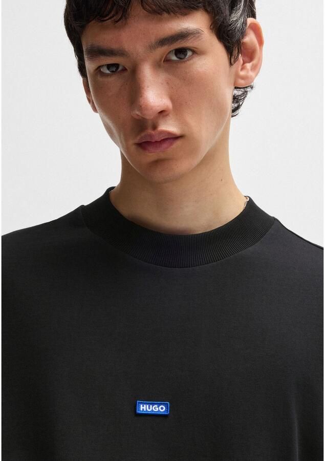 Hugo Blue T-shirt met labelstitching model 'Nieros' - Foto 4